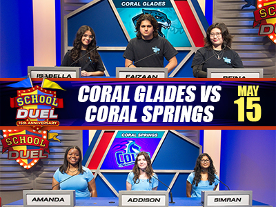 Watch the last game of School Duel on BECON-TV, Thursday, May 15, with Coral Glades High School versus Coral Springs High School